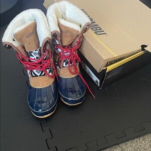 Khombu Kids' Blue and Brown Winter Boots